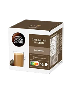 Nescaf&eacute; Caf&eacute; Au Lait Intenso package and capsule for Dolce Gusto