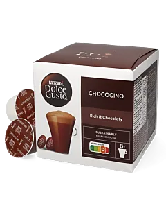 Nescaf&eacute; Chococino package and capsule for Dolce Gusto