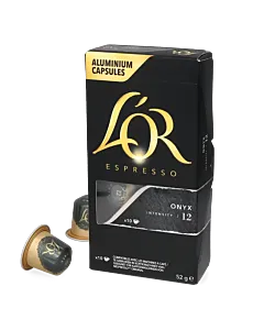 L'OR Onyx package and capsule for Nespresso&Acirc;&reg;