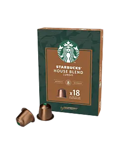 Starbucks House Blend Lungo Big Pack package and capsule for Nespresso
