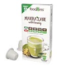 FoodNess Matcha Latte package and capsule for Nespresso
