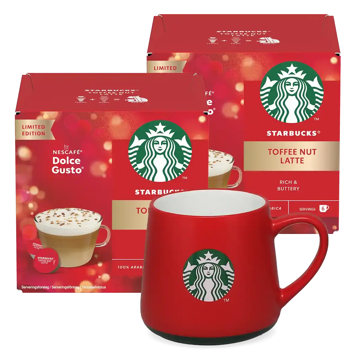 Pachet Toffee Nut Latte + cană roșie