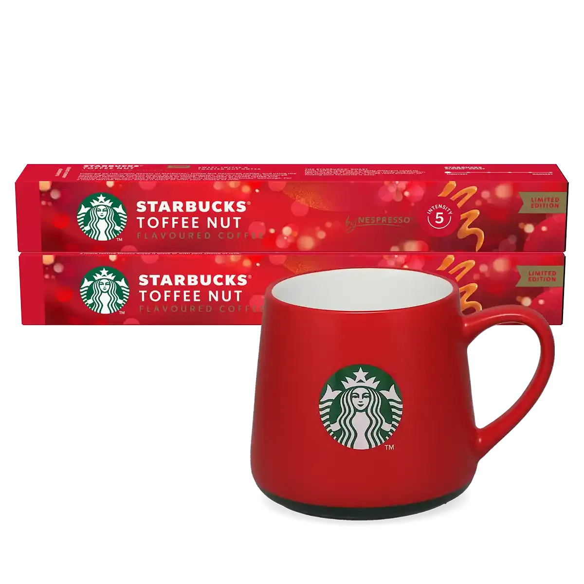 Pachet Toffee Nut + cană roșie
