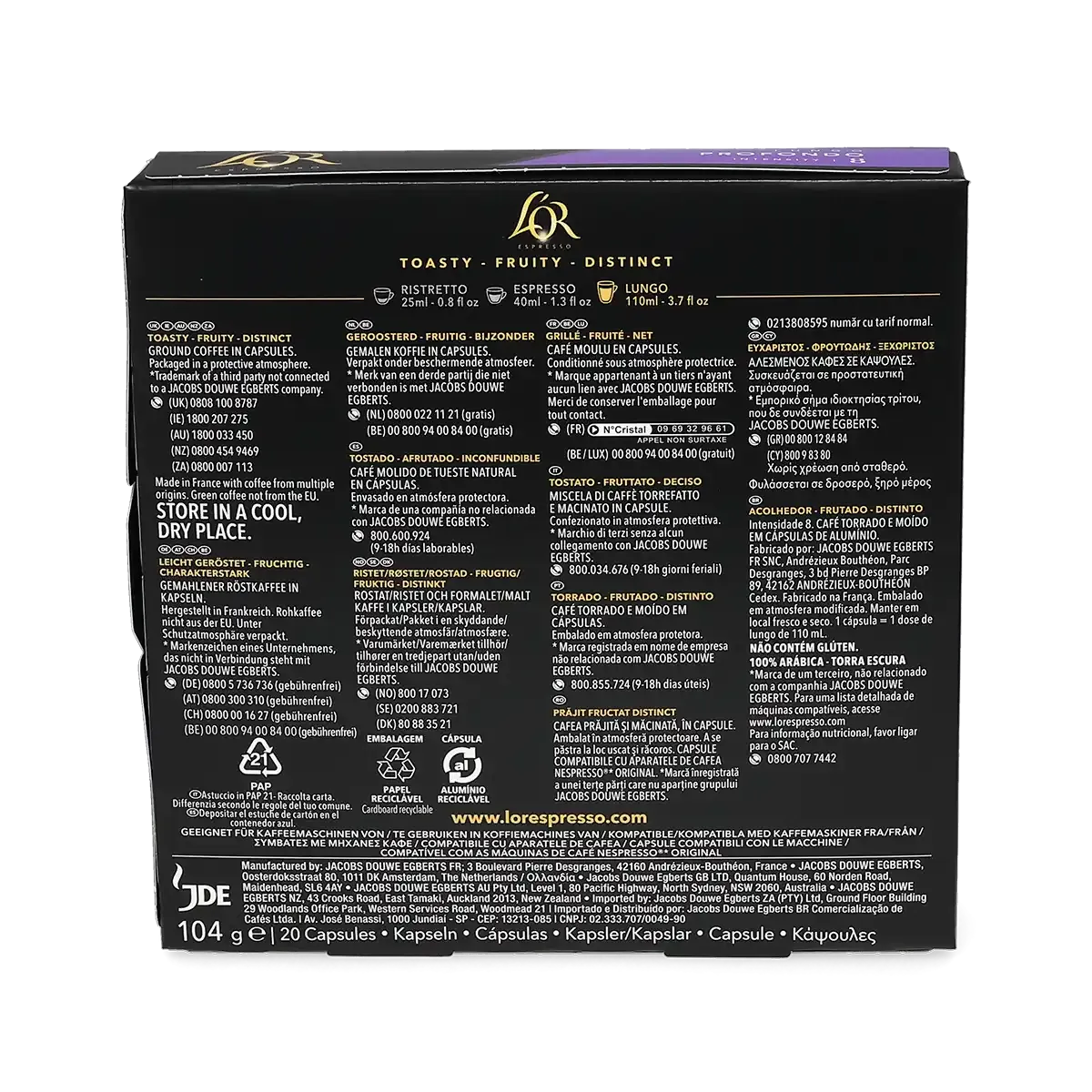 L'OR | Lungo Profondo - 20 capsule compatibil cu Nespresso®