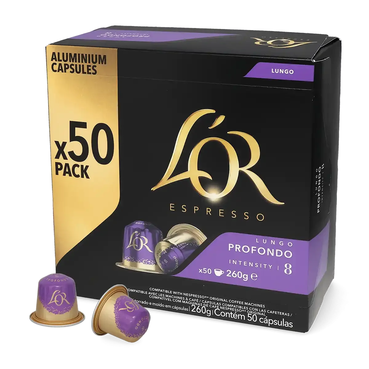 西Pods L'OR | Lungo Profondo - 50 capsule compatibil cu Nespresso®